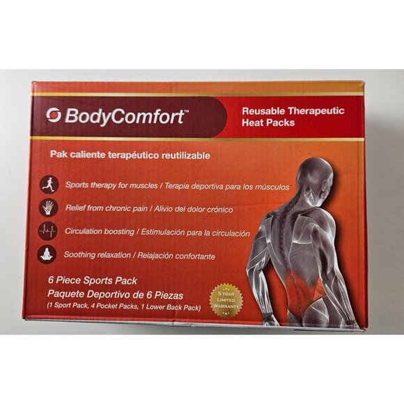 BodyComfort Reusable Therapeutic Heat Packs 6 Piece Sports Pak - Picture 1 of 3